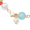 Dyed Synthetic Turquoise Beads Charm Bracelets BJEW-JB11852-01-3