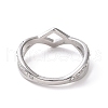 Crystal Rhinestone Wave Finger Ring RJEW-D120-15B-P-3