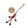 Halloween Theme Skeleton Glass Seed & Natural Black Onyx & Synthetic Turquoise Beaded Pendant Decorations HJEW-MZ00284-05-3
