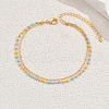 Brass & Colorful Plastic Beaded Double Layer Anklets for Women's Beach Party Gathering DX4232-1