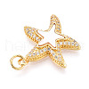 Brass Micro Pave Clear Cubic Zirconia Pendants KK-N268-69G-2