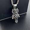 Punk Hip-hop Stainless Steel Owl Pendant Necklaces UR5099-2