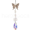 Crystal and Alloy Rhinestones Steel Wire Pendant Decorations HJEW-R050-01RGP-3