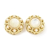 Brass & ABS Imitation Pearl & Shell Flower Multi-Strand Links KK-Q820-35G-1