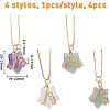 SUPERFINDINGS 4Pcs Natural Mixed Stone Pendants FIND-FH0005-70-2