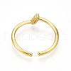 Mother's Day Rings Brass Micro Pave Clear Cubic Zirconia Cuff Rings for Women KK-T070-115-3
