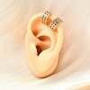 Brass Micro Pave Clear Cubic Zirconia Cuff Earrings EJEW-F370-07G-2