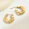 Twisted Stainless Steel Hoop Earrings for Women JB8959-3