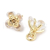 Brass Micro Pave Cubic Zirconia Charms KK-C051-14G-02-2