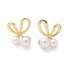 Brass Stud Earrings EJEW-F359-05G-2