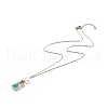 Glass Bottle with Synthetic Turquoise Chips Pendant Necklace NJEW-JN03841-03-2