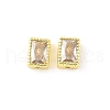 Rectangle Brass Glass Beads X-KK-Z101-01G-1