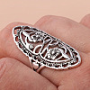 Horse Eye with Flower Pattern Alloy Finger Rings FS-WGD22DF-03-2