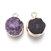 Natural Druzy Agate Pendants G-L566-A01-2