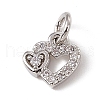 Brass Micro Pave Clear Cubic Zirconia Charms ZIRC-F132-97P-1