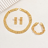Vintage Hollow Chain Weave Iron Stud Earrings & Necklaces & Bracelets Sets for Women's Party Wedding BU8711-5