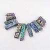 Electroplated Natural Dragon Bone Stone Beads Strands G-I177-10D-1
