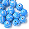 Opaque Striped Acrylic Beads MACR-S373-27B-09-6
