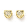 Heart Rack Plating Brass Micro Pave Clear Cubic Zirconia Hoop Earrings EJEW-M240-01G-2