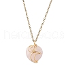 Natural Rose Quartz Heart Pendant Necklaces NJEW-JN04683-02-2