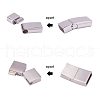 304 Stainless Steel Matte Magnetic Bracelet Clasps STAS-PH0018-11-3