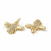 Brass Micro Pave Cubic Zirconia Charms KK-E068-VF053-3