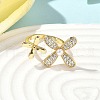 Brass Micro Pave Cubic Zirconia ABS Imitation Pearl Cuff Rings RJEW-D307-02G-A-5