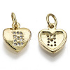 Brass Micro Pave Clear Cubic Zirconia Charms KK-N227-34B-NF-1