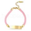 Ion Plating(IP) 304 Stainless Steel ID Bracelets for Women BJEW-K254-20G-03-1