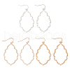 ANATTASOUL 3 Pairs 3 Colors Alloy Dangle Earrings with Brass Pins EJEW-AN0004-44-1