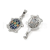 Brass Micro Pave Cubic Zirconia Pendants KK-N257-02P-2