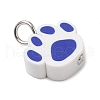 Handmade Polymer Clay Dog Paw Prints Pendants PALLOY-JF03804-4