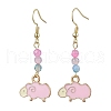 Round Natural Agate Dangle Earrings EJEW-JE05832-1