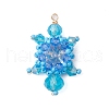 Seed Beads Beaded Charms PALLOY-MZ00351-03-1