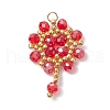 Handmade Glass Seed Beaded Flower Pendants PALLOY-MZ00492-2