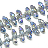 Electroplate Glass Beads Strands EGLA-S142-6x12mm-09-1