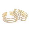 Iron Alloy Rhinestone Cuff Bangles BJEW-B052-01LG-1