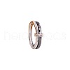 Rectangle Stainless Steel Crystal Rhinestone & Ceramic Finger Rings FS-WG8E554-05-2