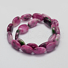 Dyed Natural Malaysia Jade Flat Oval Bead Strands G-L395-32B-2