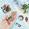 HOBBIESAY 12Pcs 6 Styles Resin & Walnut Wood Pendants WOOD-HY0001-19-3