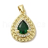 Brass Micro Pave Cubic Zirconia Pendants KK-C058-05G-01-1