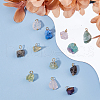 12Pcs 12 Styles Raw Rough Natural Gemstone Pendants PALLOY-AB00220-4