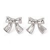 Bowknot Brass Stud Earrings EJEW-M245-11P-2