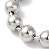 Non-Tarnish 304 Stainless Steel Beads Ball Chain Bracelets for Women BJEW-B092-01C-P-2