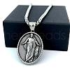 Greek Mythology Retro Stainless Steel Religion Oval with Jesus Pendant Necklaces for Men YI8638-2