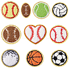 AHADERMAKER 10 Styles Acrylic Fiber Glitter Powder Embroidery Sew on Appliques PATC-GA0001-41-1