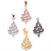 Brass Micro Pave Cubic Zirconia Pendants ZIRC-F086-10-1