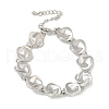 Brass Flat Round Links Bracelets for Women KK-B124-11P-4