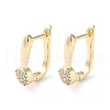 Brass Micro Pave Cubic Zirconia Hoop Earrings EJEW-P259-23G-1
