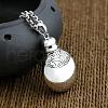 Perfume Bottle Prayer Bottle Alloy Rose Rhinestone Pendant Necklaces for Women FS-WG044F9-01-2
